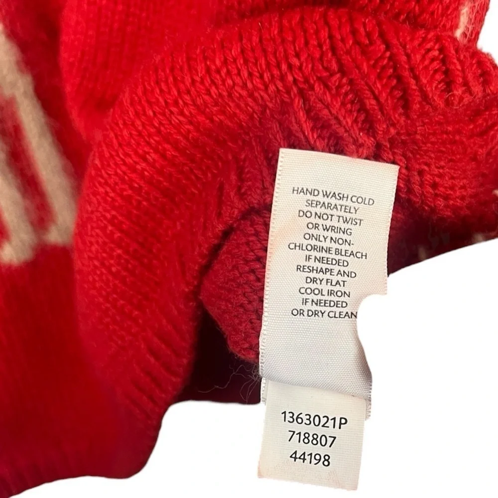 J. Jill Women’s Size Medium Red Holiday Christmas Reindeer wool Sweater XS Peti